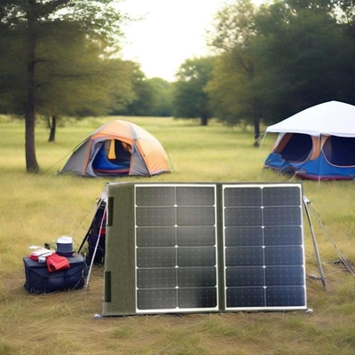 satın al Yüksek Polimer Güneş PV Paneli 100W Katlanabilir 2 Katlı Dış Mekan Güç Kaynağı için Su Geçirmez online manufacture