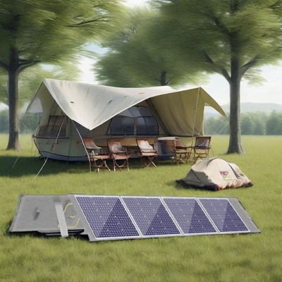 comprar Panel fotovoltaico solar portátil de 4 pliegues de 200W con células mono y tela impermeable online manufacture