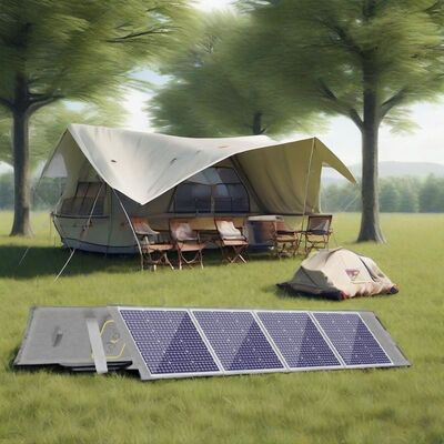 comprare pannello fotovoltaico solare portatile a 4 pieghe 200W con celle mono e tessuto impermeabile per distributori e ordini OEM online manufacture