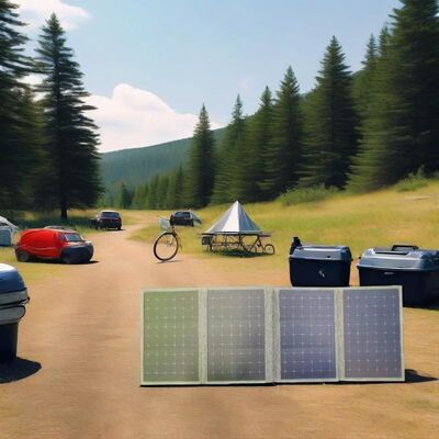 comprar Panel fotovoltaico solar portátil exterior de 4 plegados de alto polímero de 36W con salidas USB tipo C para pedidos OEM online manufacture